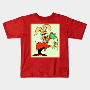 March Hare : Abstract Rabbit Pouring Tea Print Kids T-Shirt